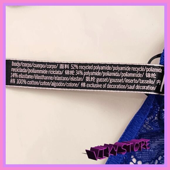 NWT 💖 Sparkling Rhinestones on Victoria's Secret Blue Bikini - Medium 💖 NWT - Picture 3 of 6